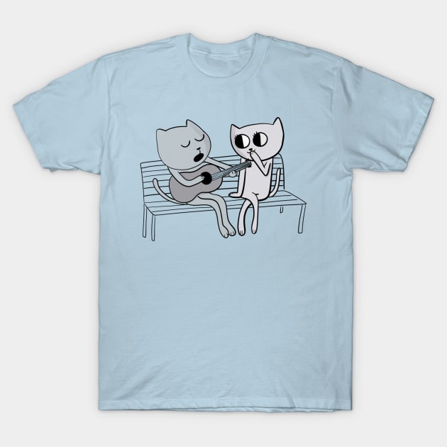 Serenading Cat Love T-Shirt by bethspencer